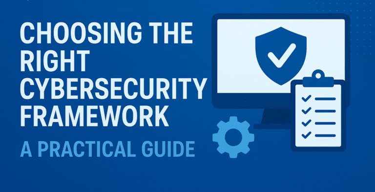 Choosing the right cybersecurity framework infographic.