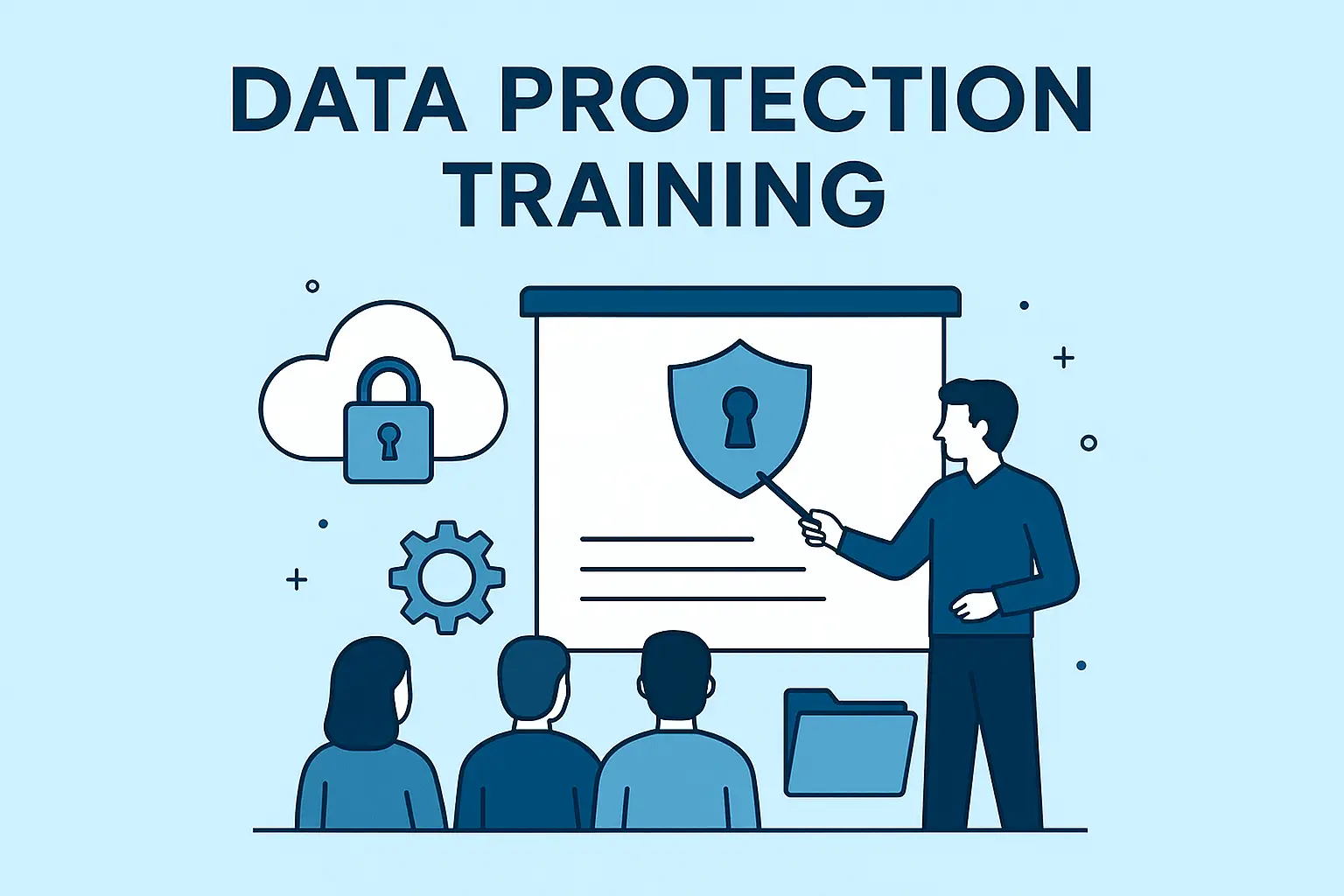 An infographic showing the words "Data Protection Training".