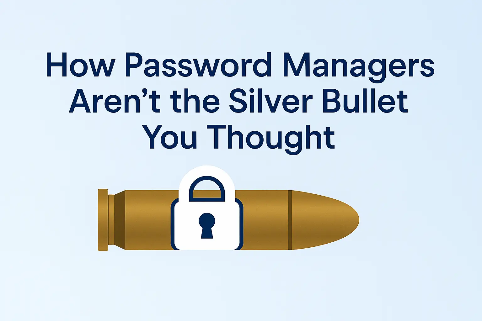 An infographic by GRC Hub which says How Password Managers Aren't the Silver Bullet You Thought.